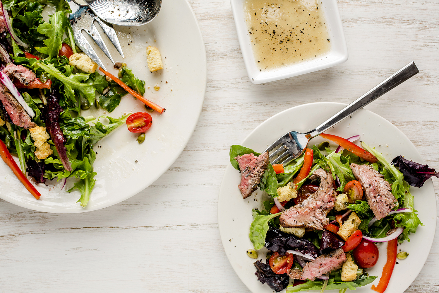 Flank steak salad.