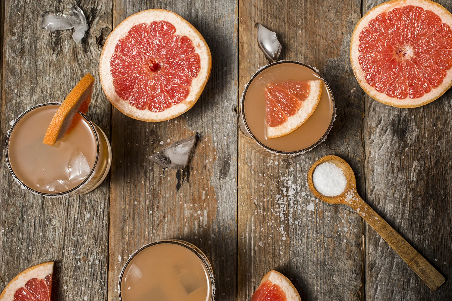 Salty dogs have the great twang of grapefruit spiked with a little vodka or gin, your choice!