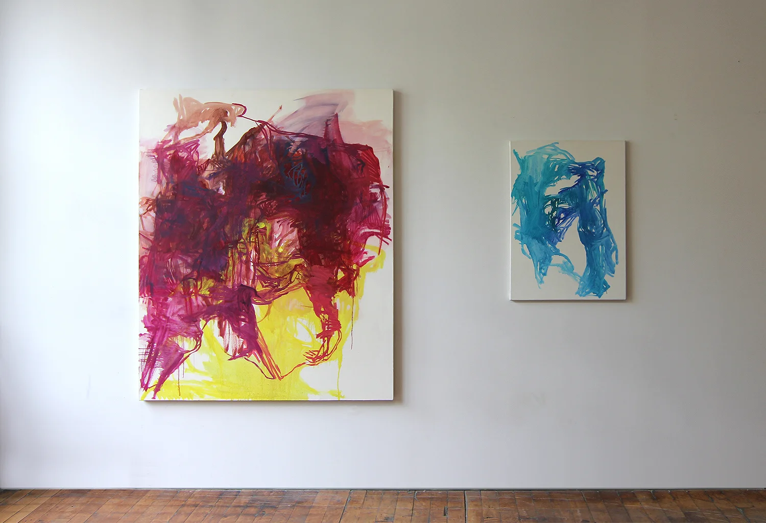 Install view of Lean-to and Split-lip, 2012