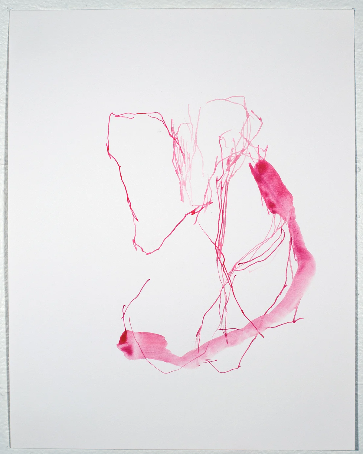 Pink #16, 2017, ink on paper, 14 x 11 in.