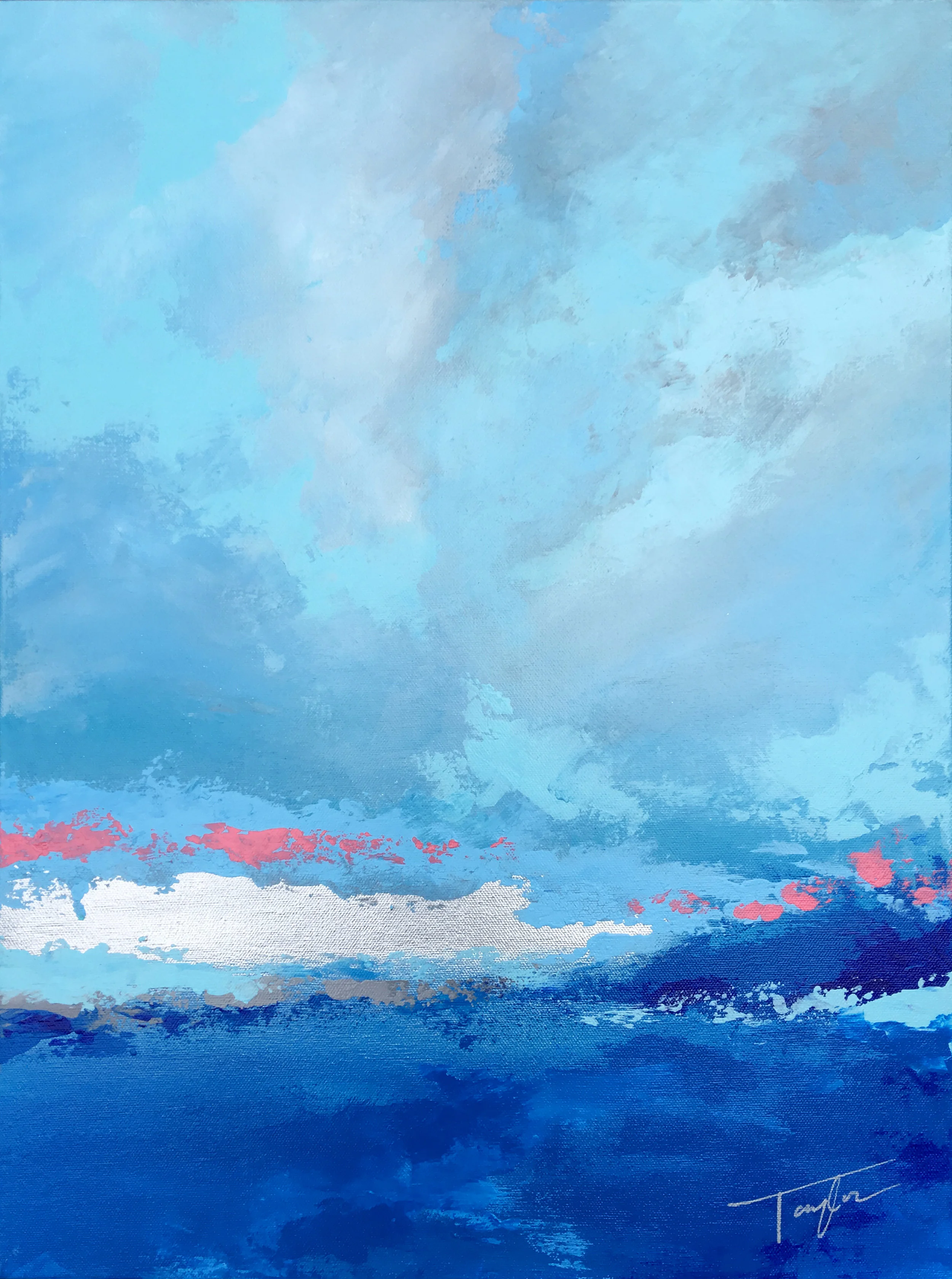 Blue Coral 18x24in TKO PAINTINGS