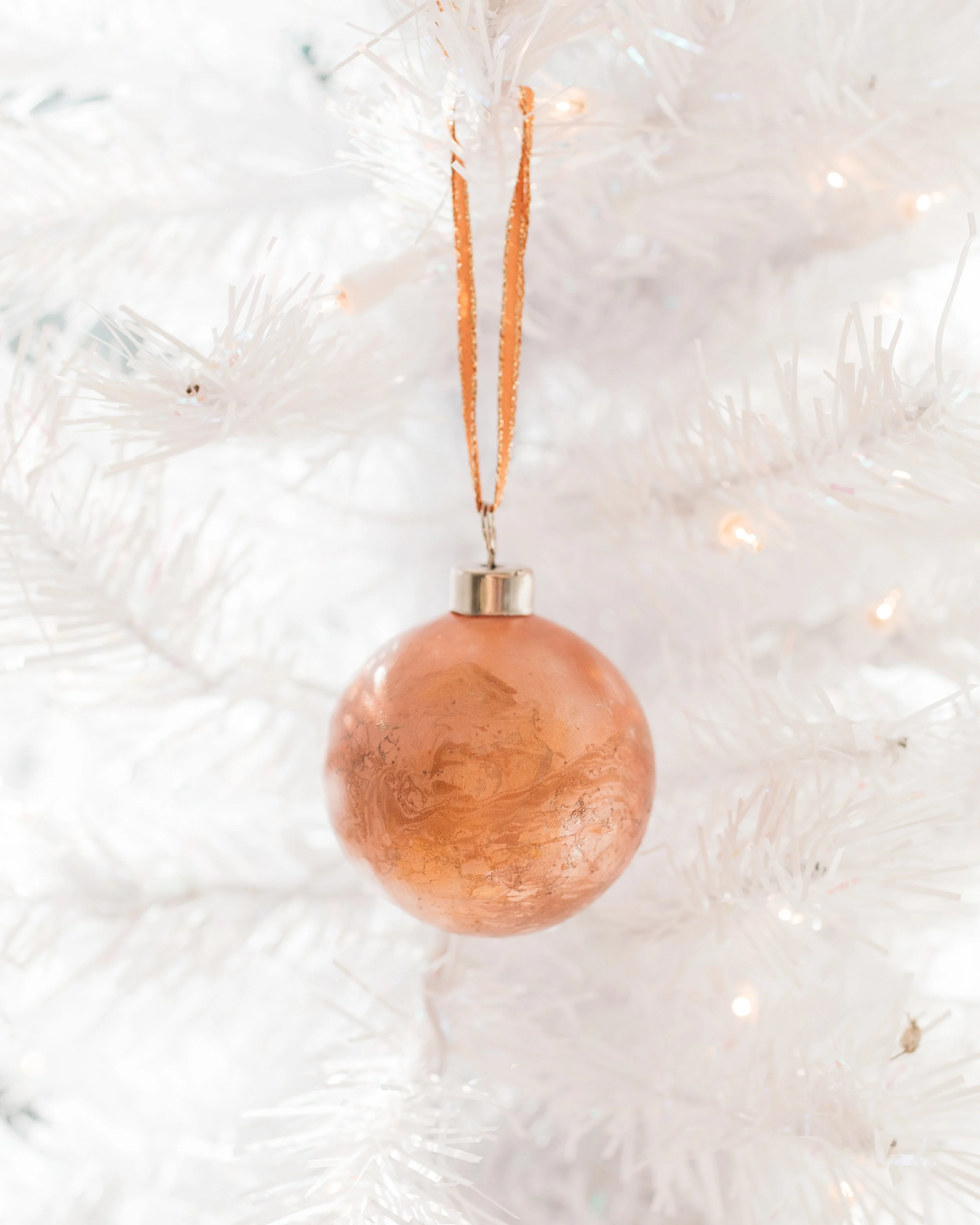 Rose Gold, Hand Painted Ceramic Ornament