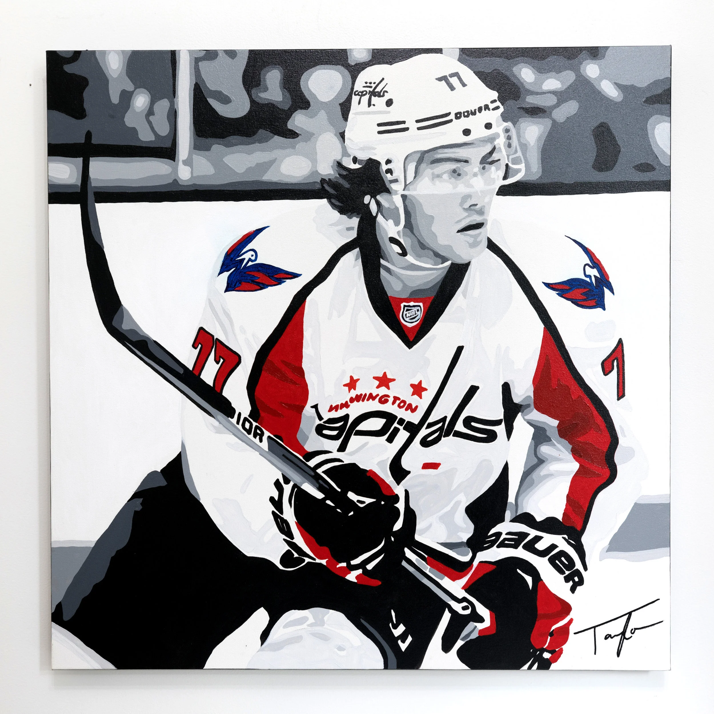 Painting of TJ Oshie by Taylor Kampa Olson