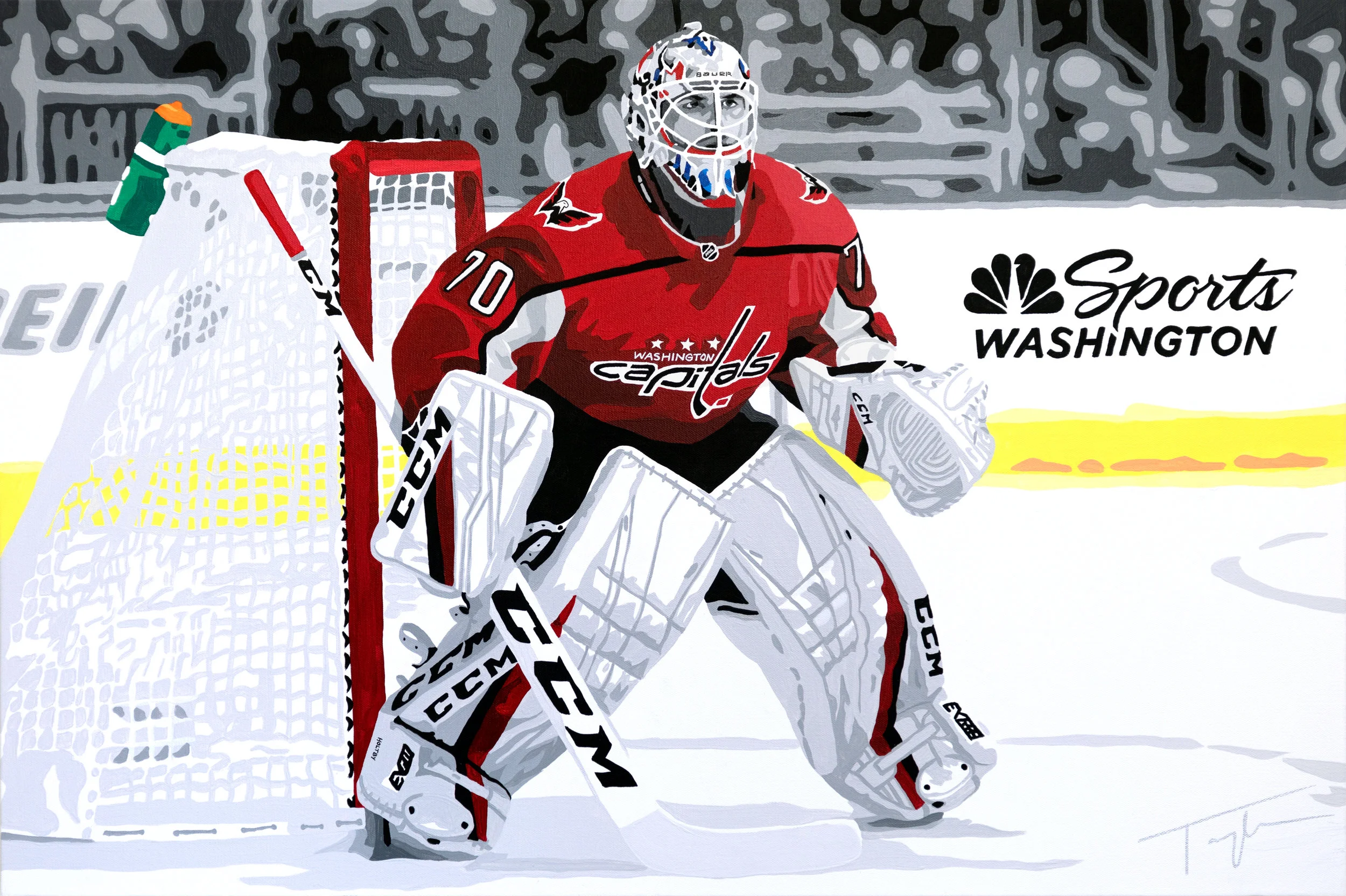 Painting of Braden Holtby for NBCSW by Taylor Kampa Olson
