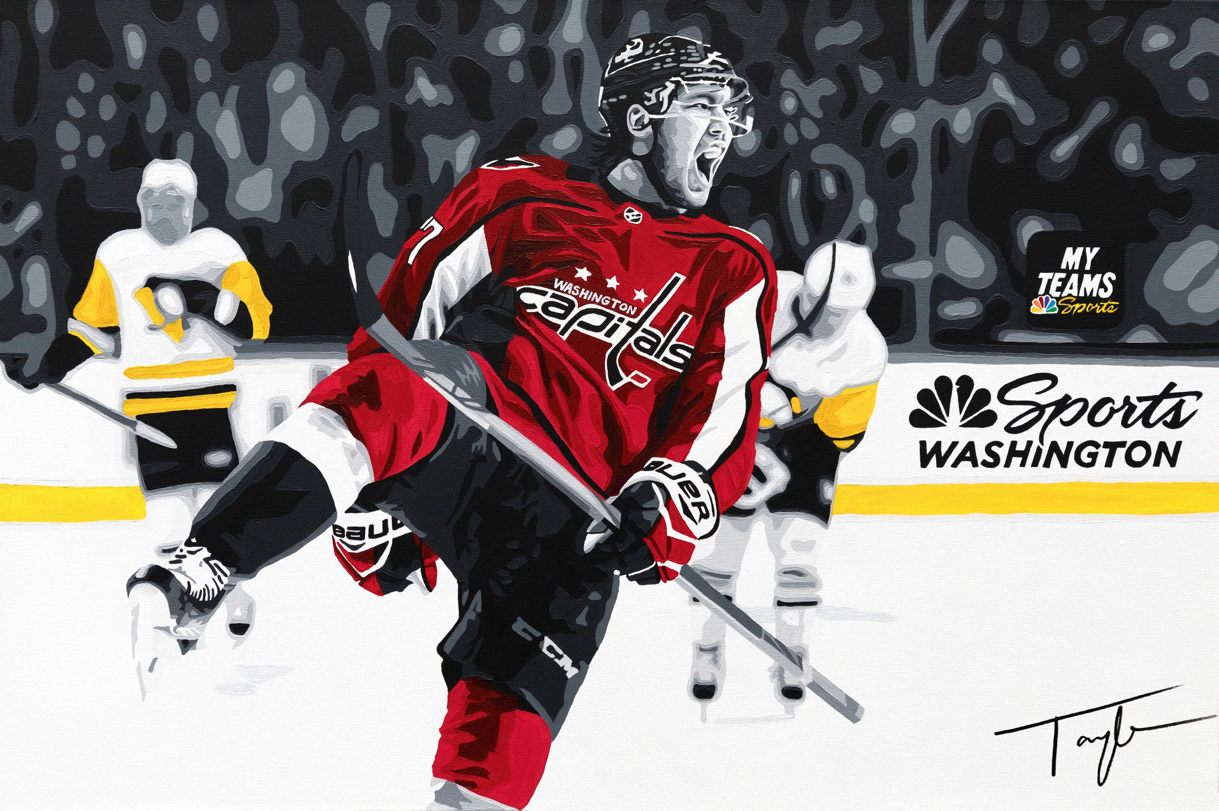 Painting of TJ Oshie for NBCSW by Taylor Kampa Olson