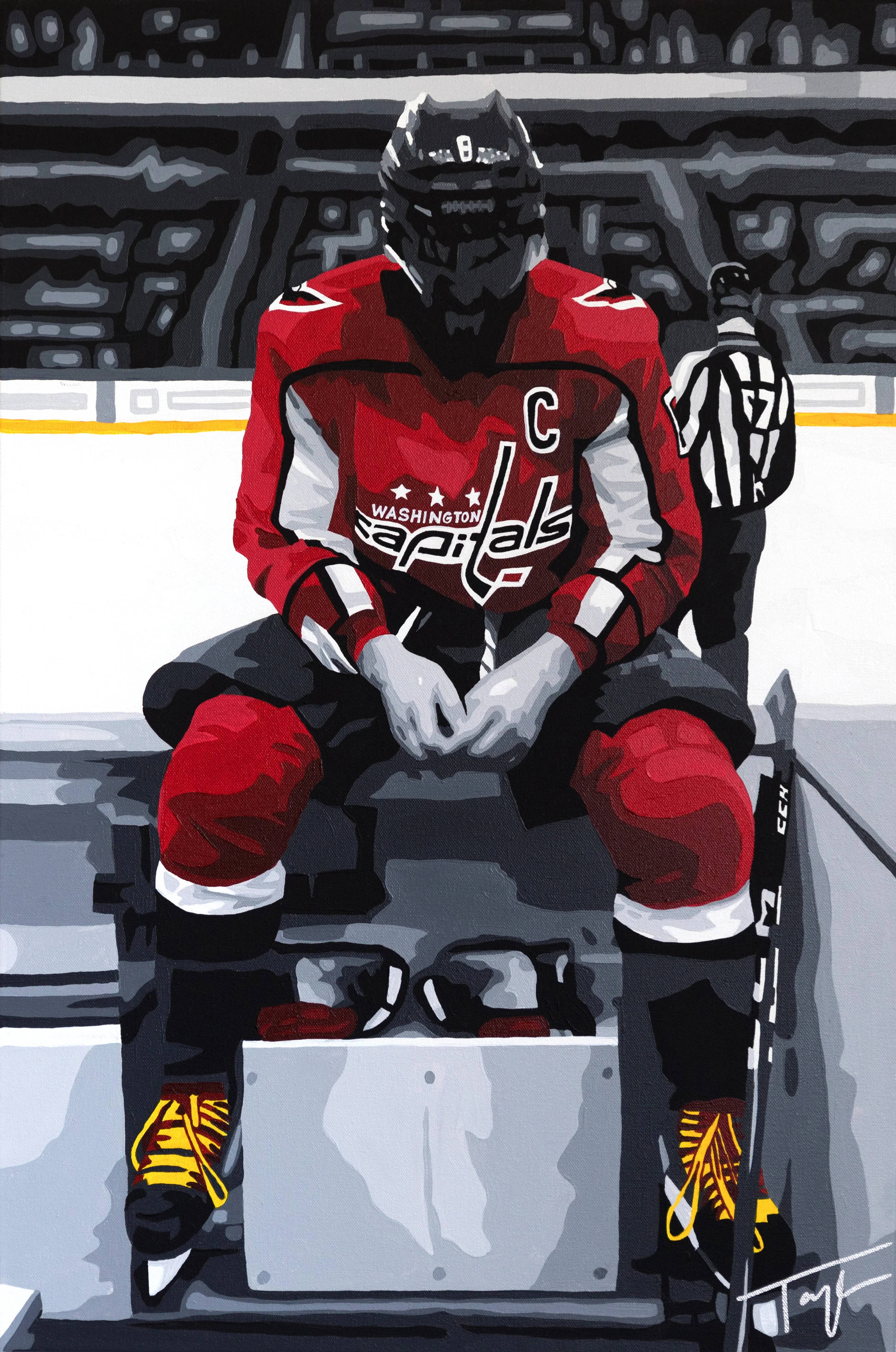 Painting of Alex Ovechkin by Taylor Kampa Olson