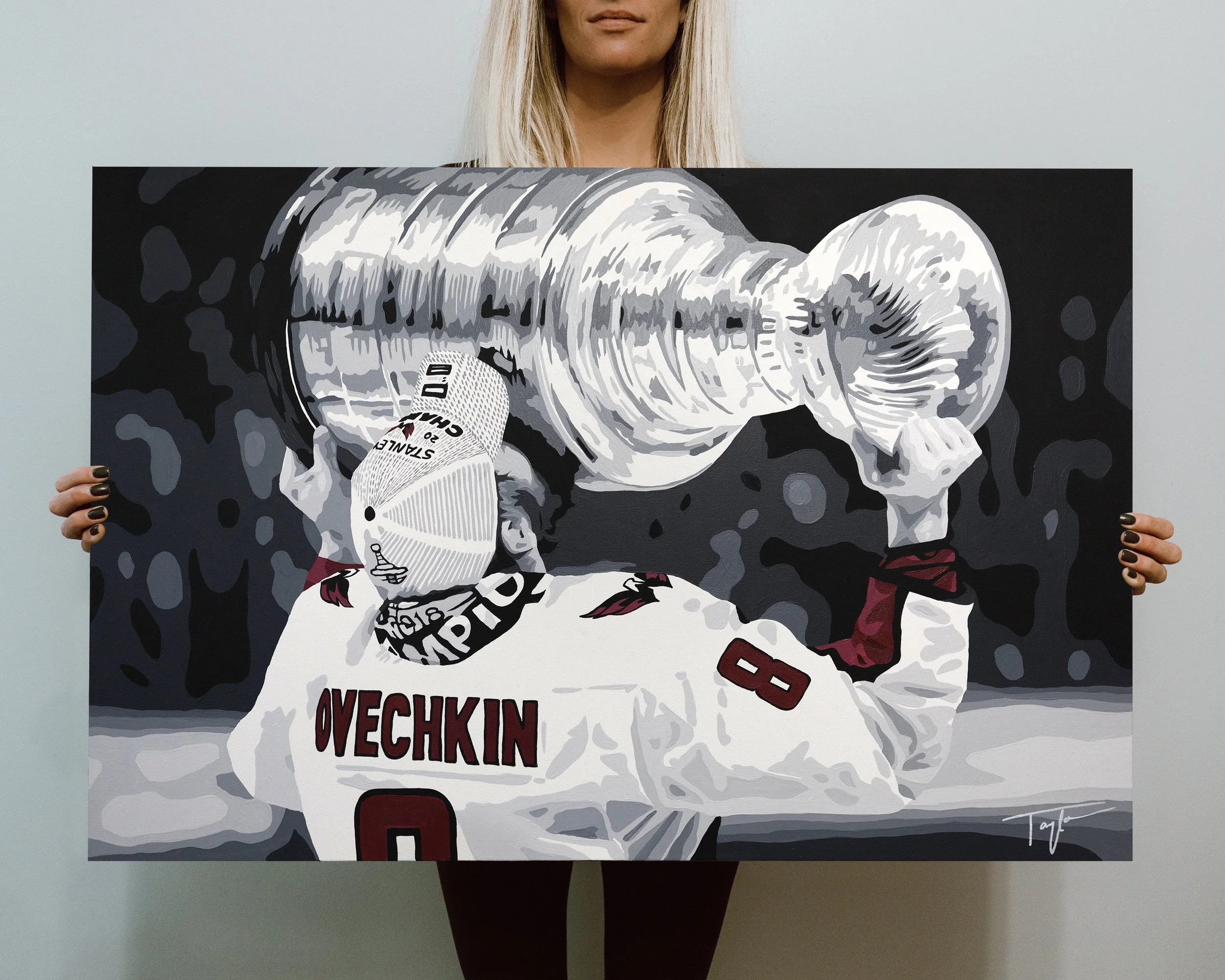 Painting of Alex Ovechkin by Taylor Kampa Olson