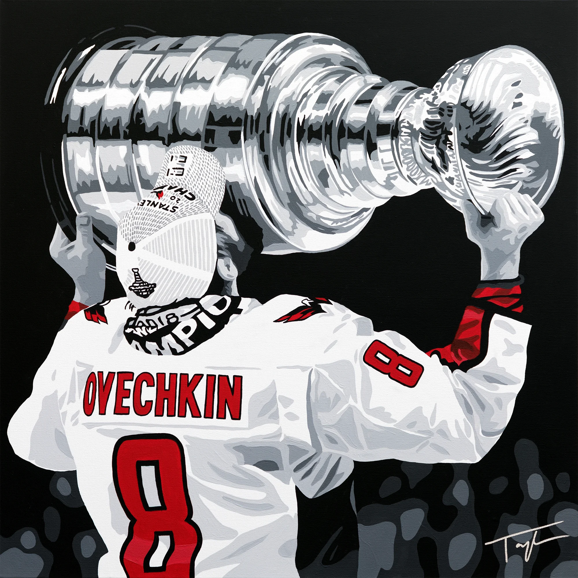 Painting of Alex Ovechkin by Taylor Kampa Olson