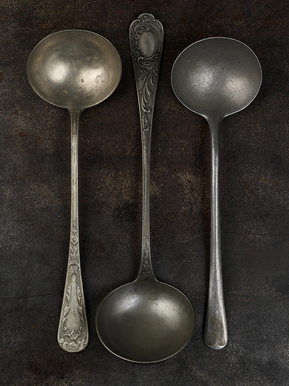 #57 Three Pewter Ladles