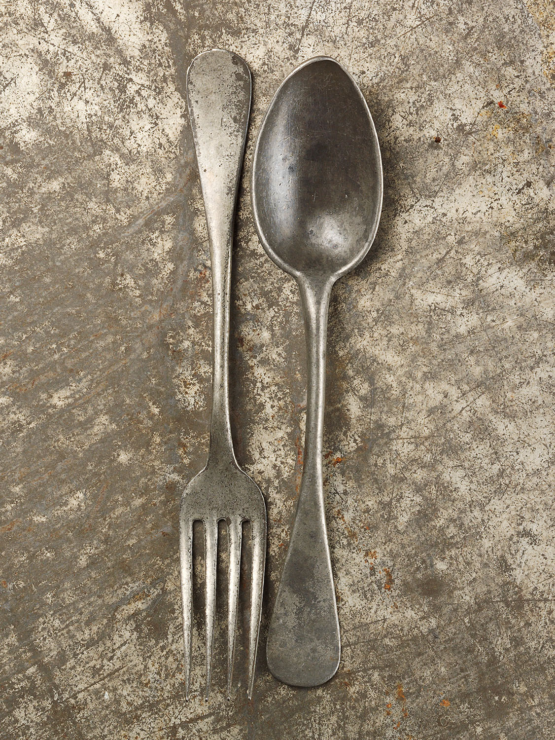 #64 Pewter Spoon & Fork