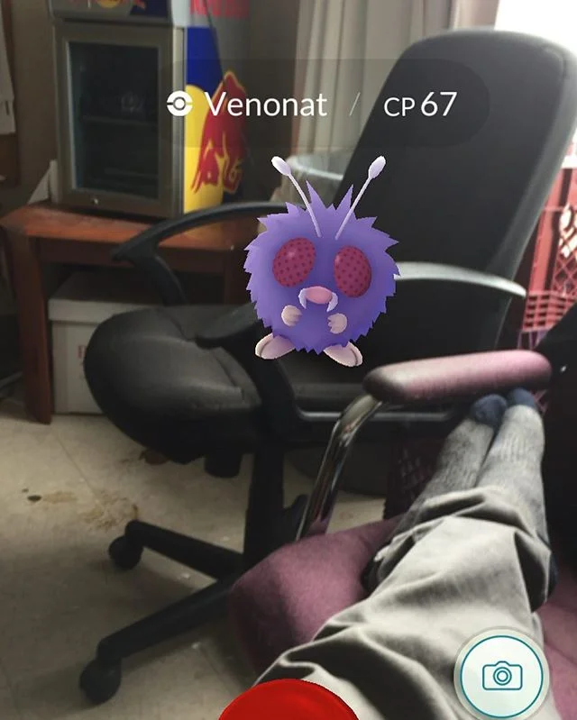 At work chillin with my Venonat nah mean #pokemongo