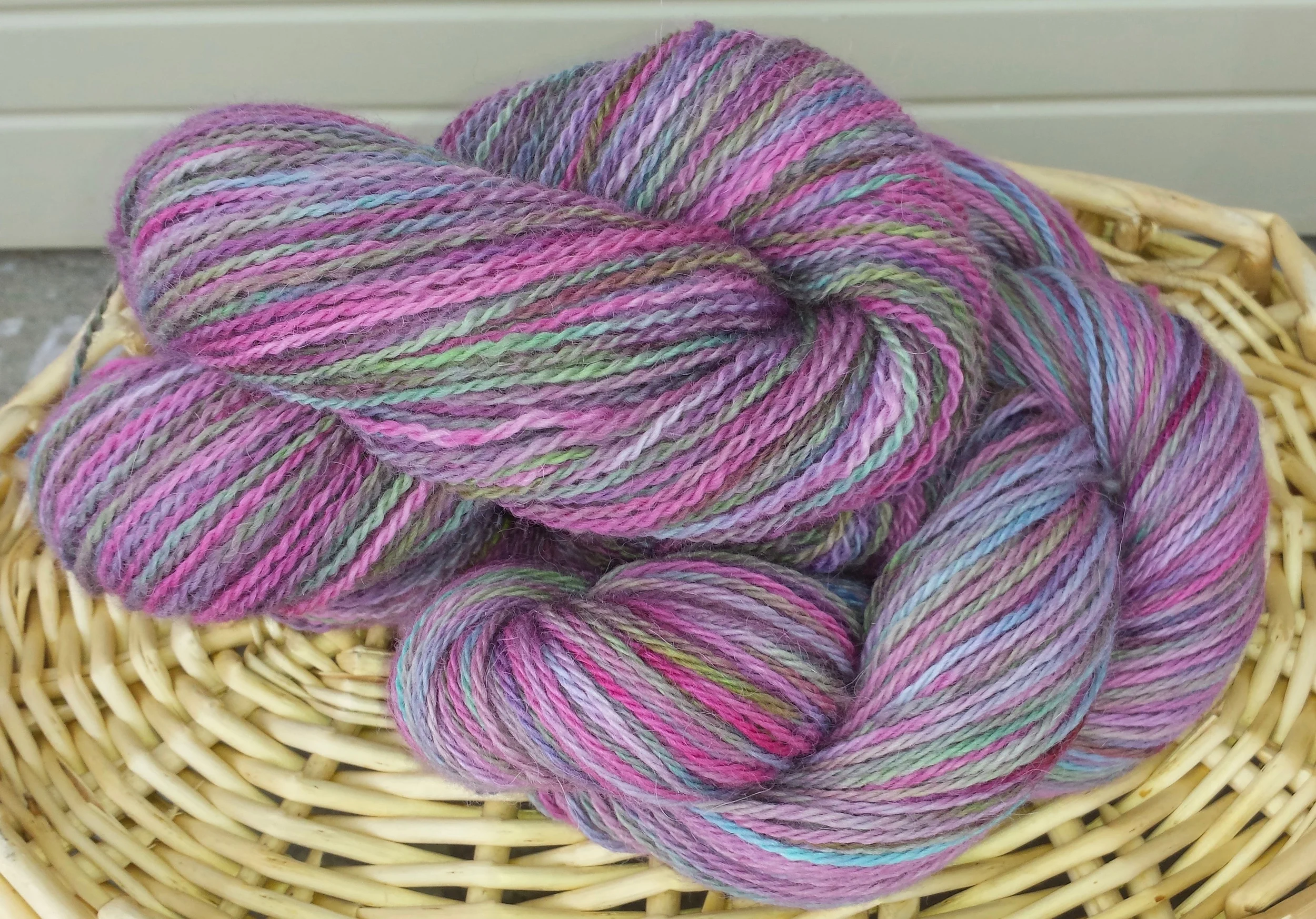 Hand painted alpaca yarn