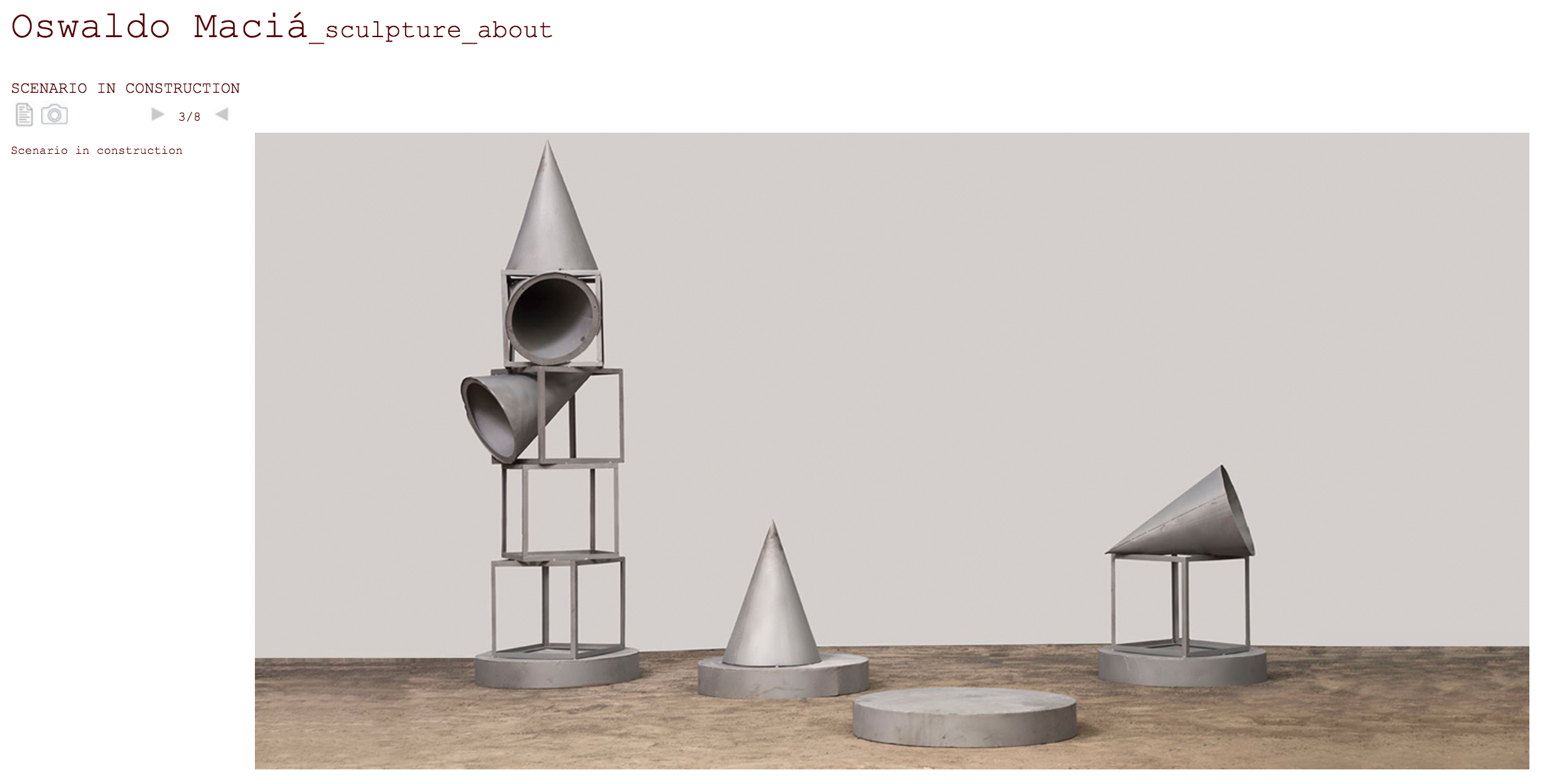 Figure 6: Scenario in Construction. Proofs of Oswaldo Maciá's monument. (Snapshot from the artist's website )