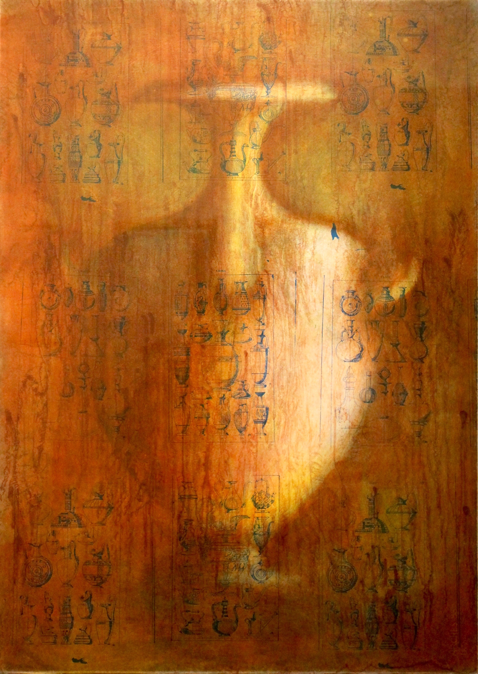 "Subterranean Vessel", Monotype and serigraph print, 42x30 in