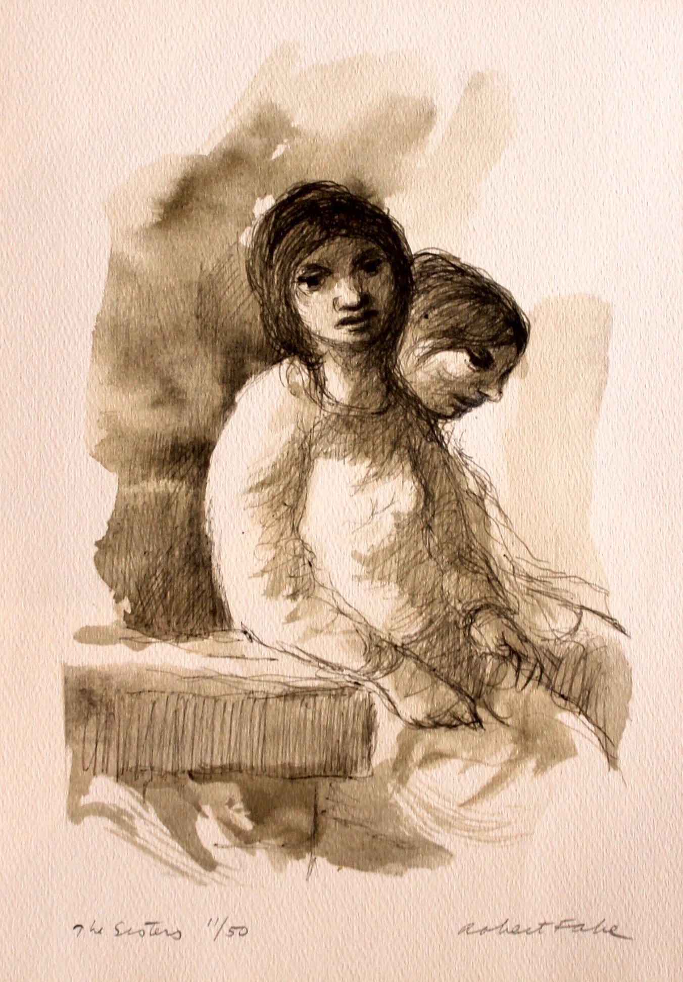 "The Sisters", print ed. 11/50, 13.5x11 in