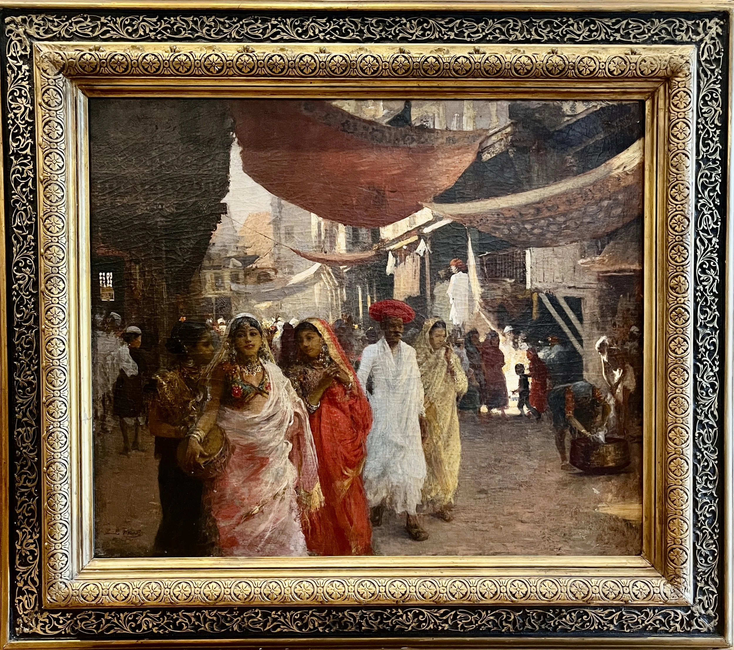 Benares Street Scene, India Ca. 1893