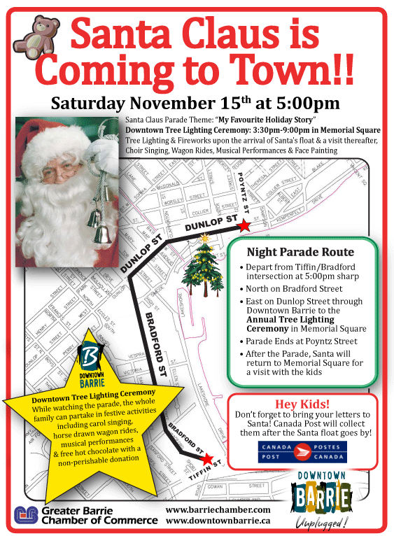 Barrie Santa Claus Parade and Tree Lighting!!
