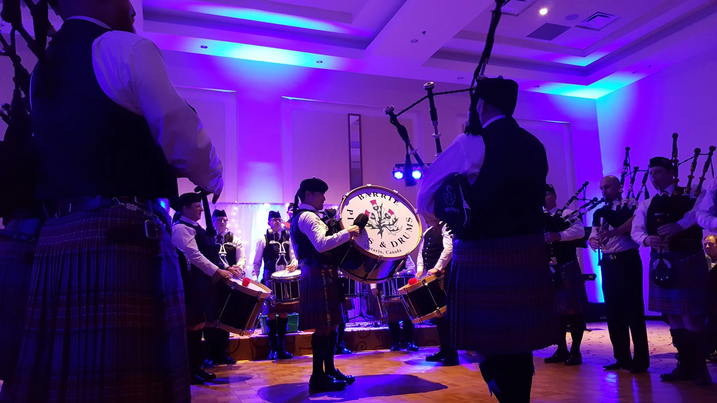 During our performance at our Robbie Burns Night.