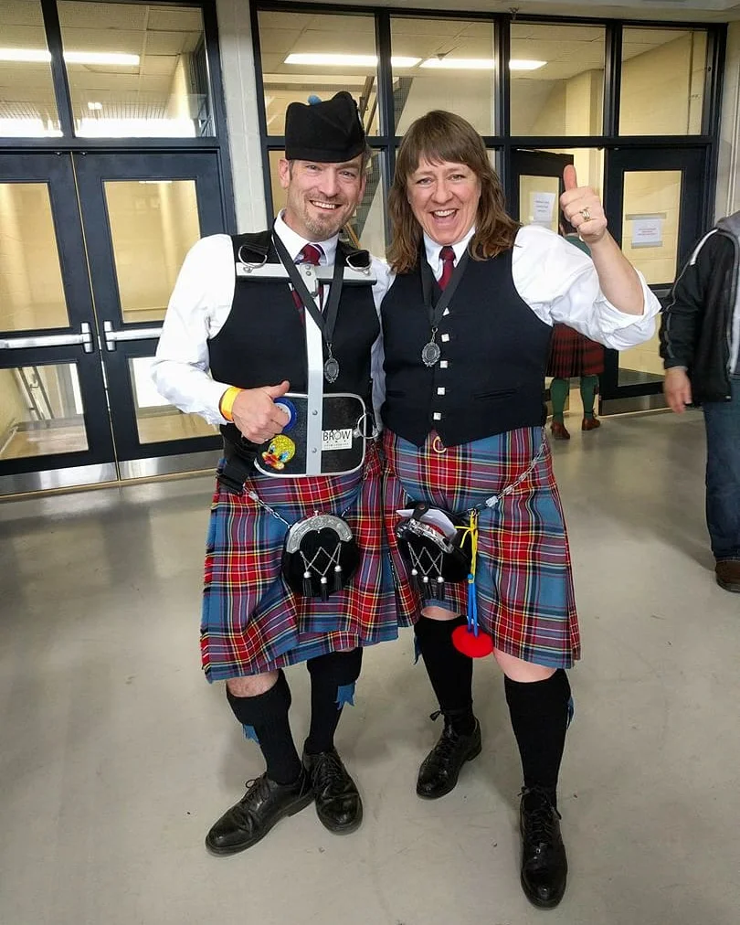 Drew and Brigitte happy about their placements at the Toronto Indoors