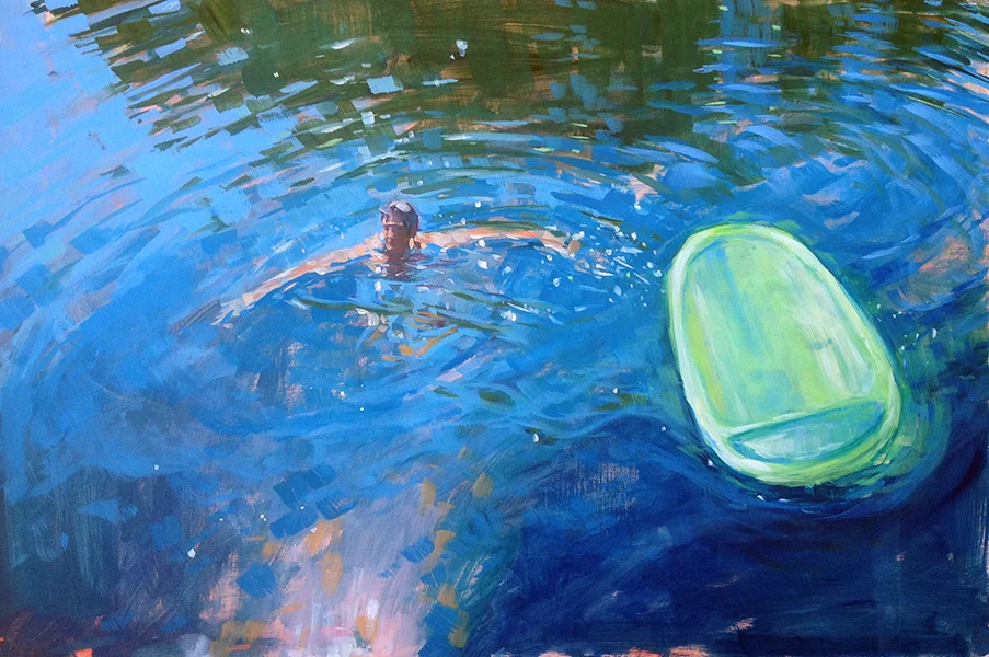 Floating is a brand new 20" x 30" oil on panel.