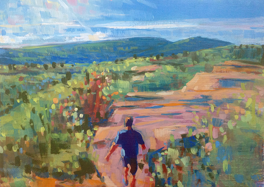 Beehive Backside, 5" x 7" Acadia painting headed to Courthouse Gallery Fine Art for an August 12th opening.