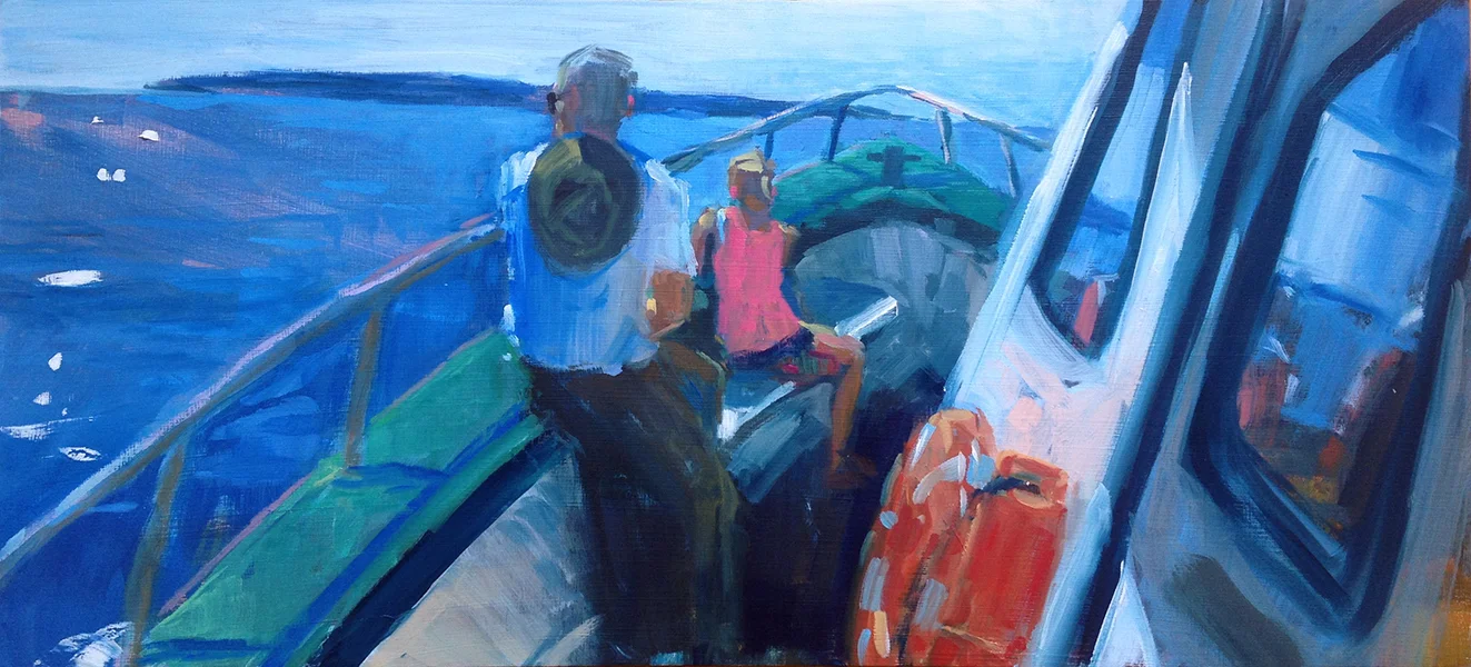 Almost There, 10" x 22" oil on panel, 2015
