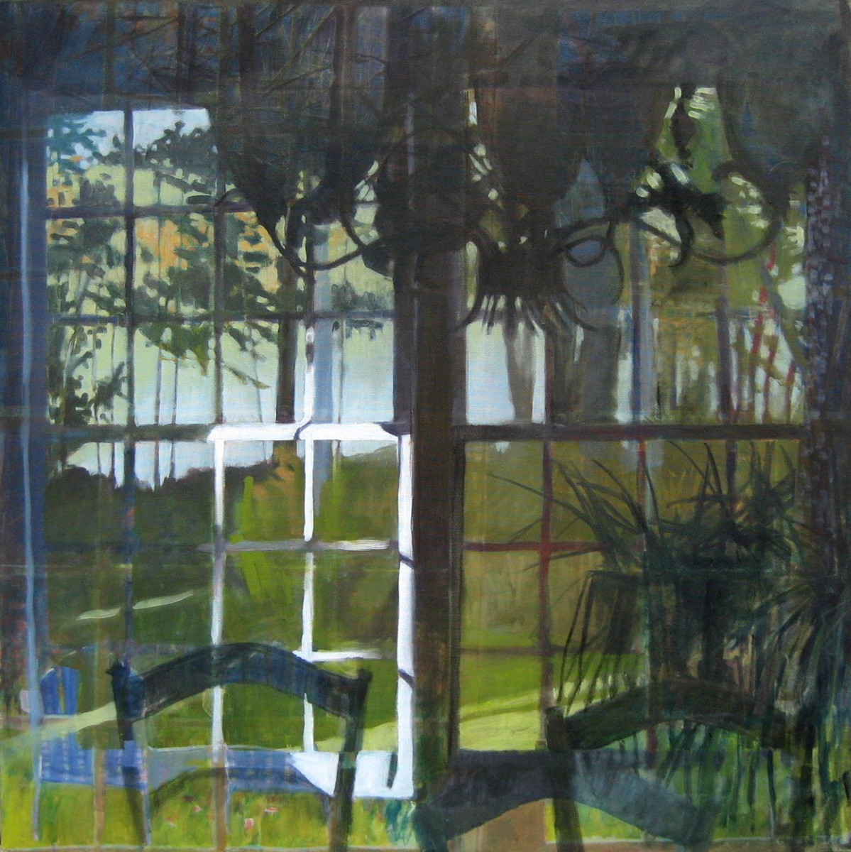 Looking Out , 36 x 36 inch oil on canvas, 2006