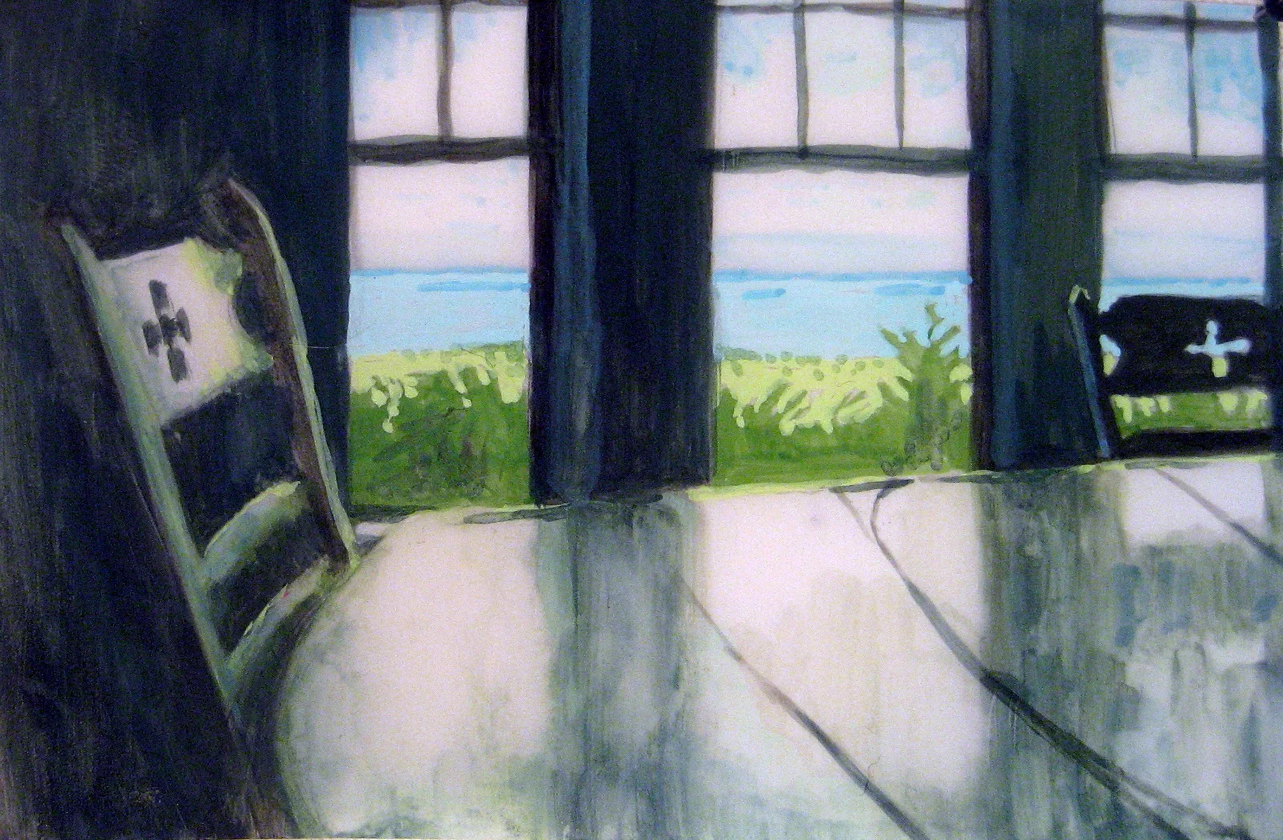 Timbercliff Tabletop II , 8.5 x 11 inch gouache on mylar, 2007