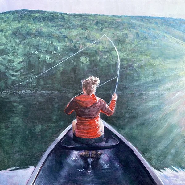 Green Ridge Above, Blue Back Below / 14" x 14" / 2026