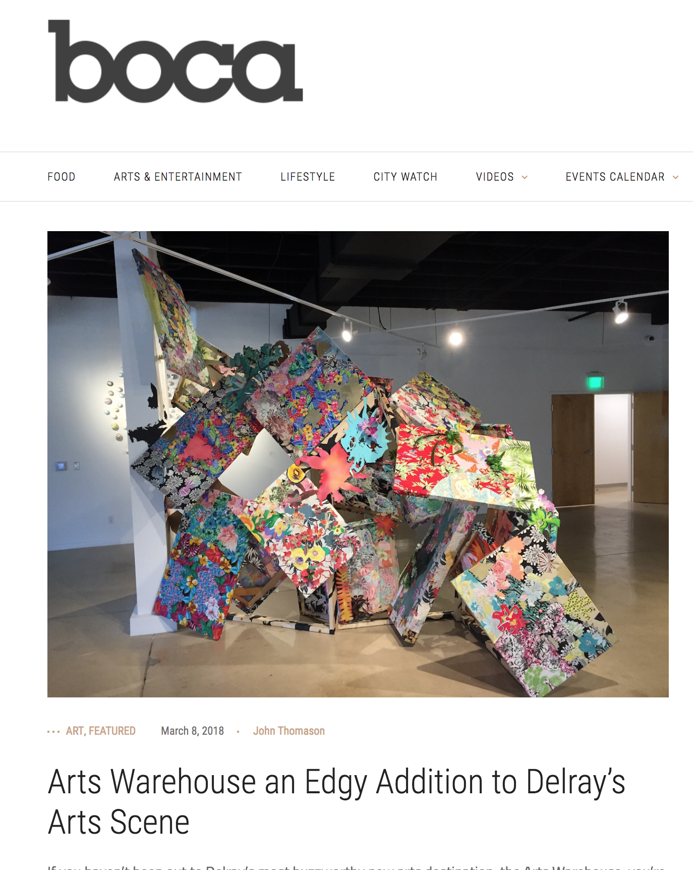 BOCA Magazine: Arts Warehouse