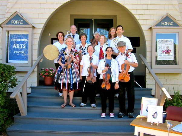 Concord Orchestra members prepare to march in Concord's 375th Birthday Parade!!