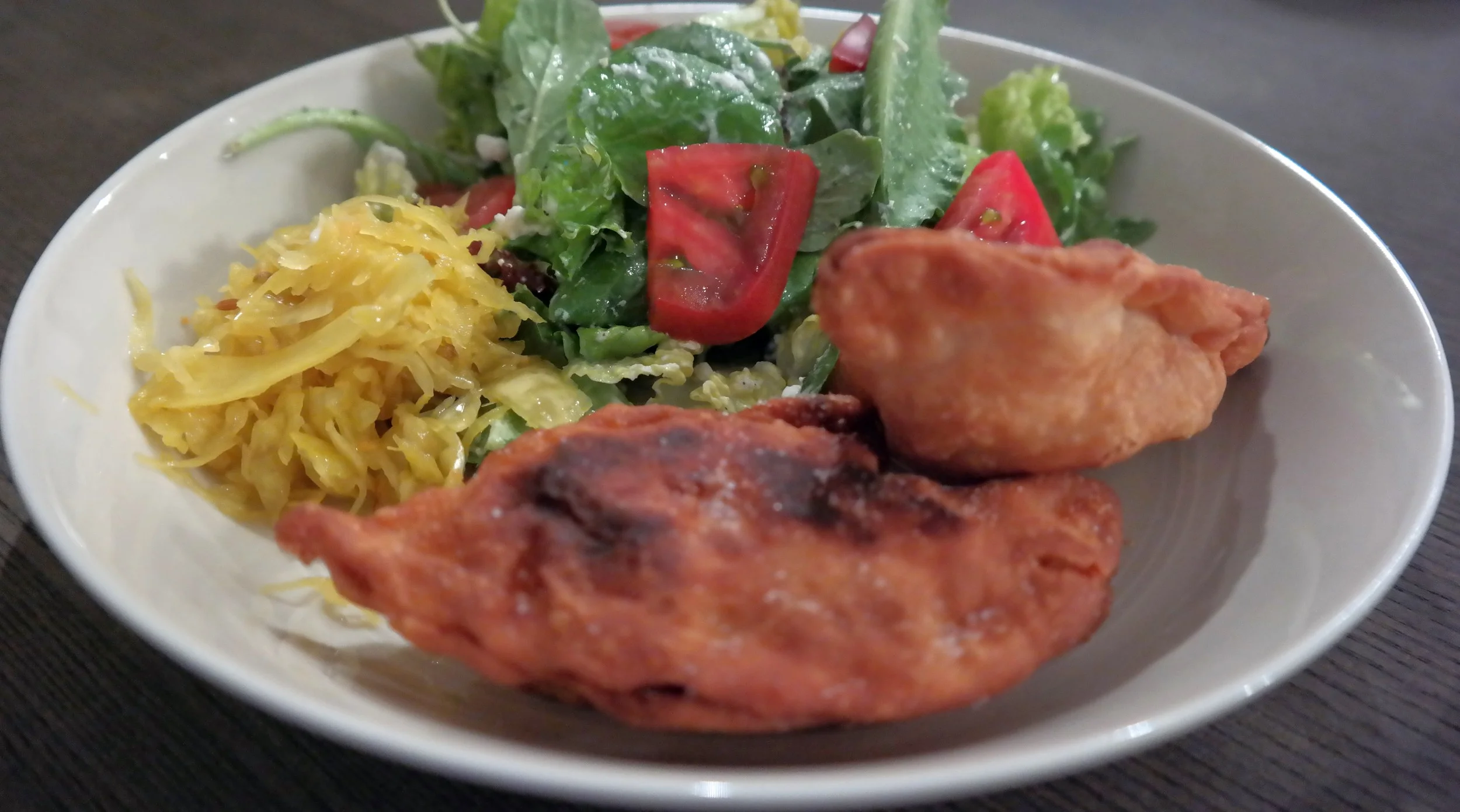 We enjoyed ours with a little Britt's Curry Kraut and fresh salad