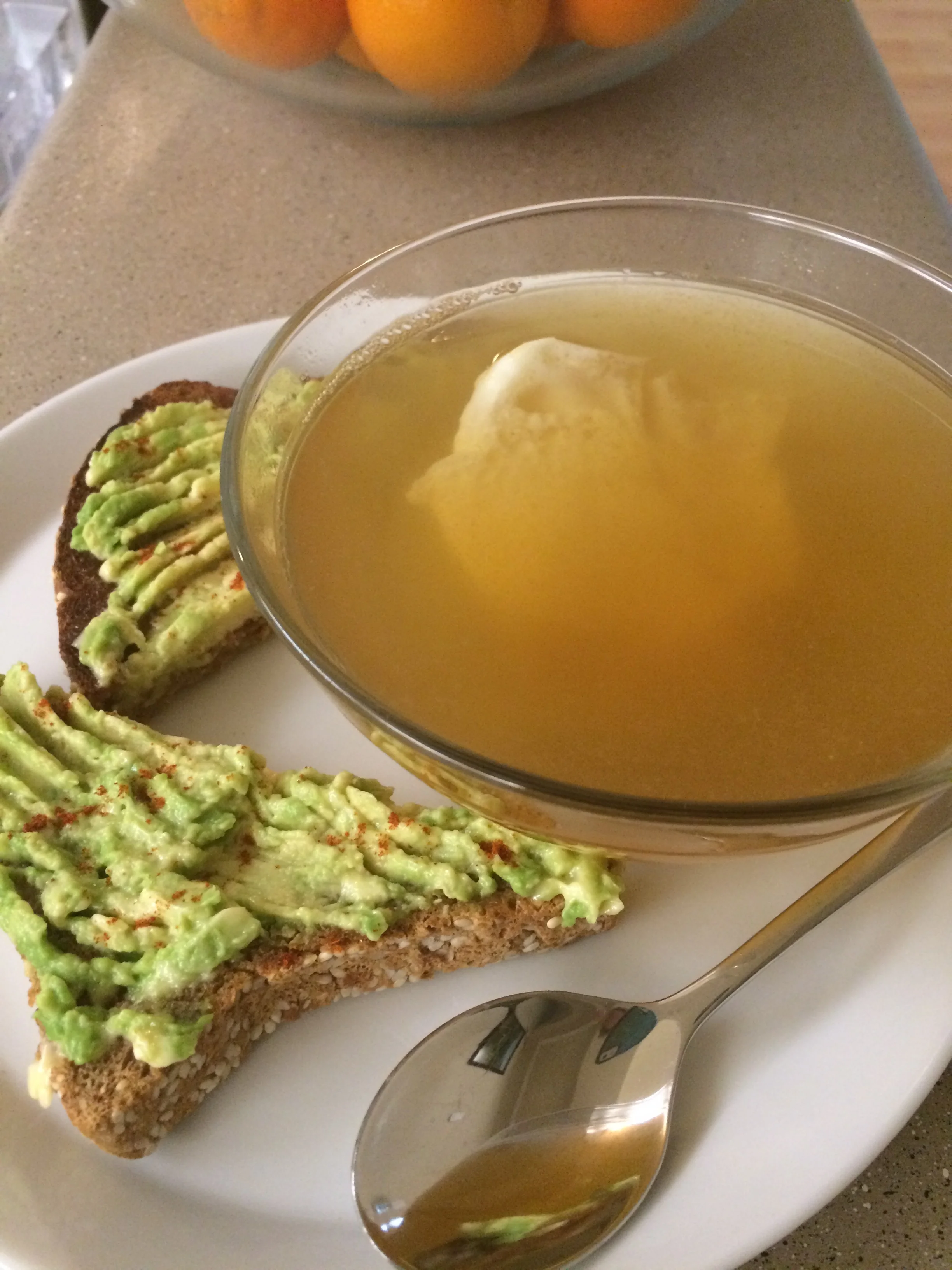 Egg Drop Soup & Avocado on Squirrel Toast