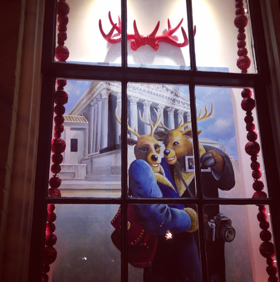  Bridges' reindeer theme is cleverly interpreted for each business including her reindeer selfie display at P Street Gallerie (3235 P St. NW).
