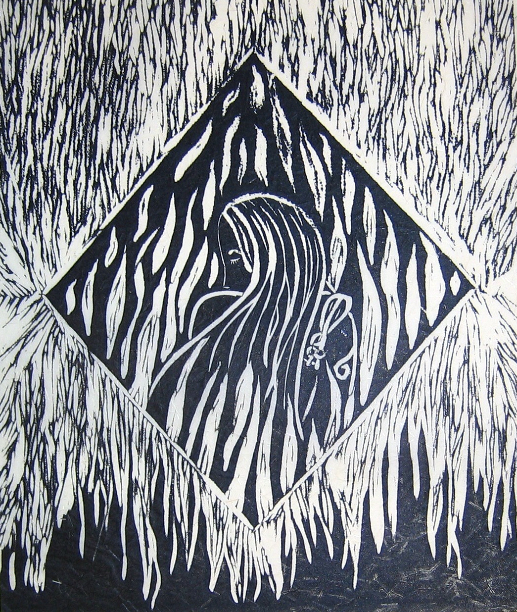 Code of Silence (edition of 4) - Linocut, 18" x 12"