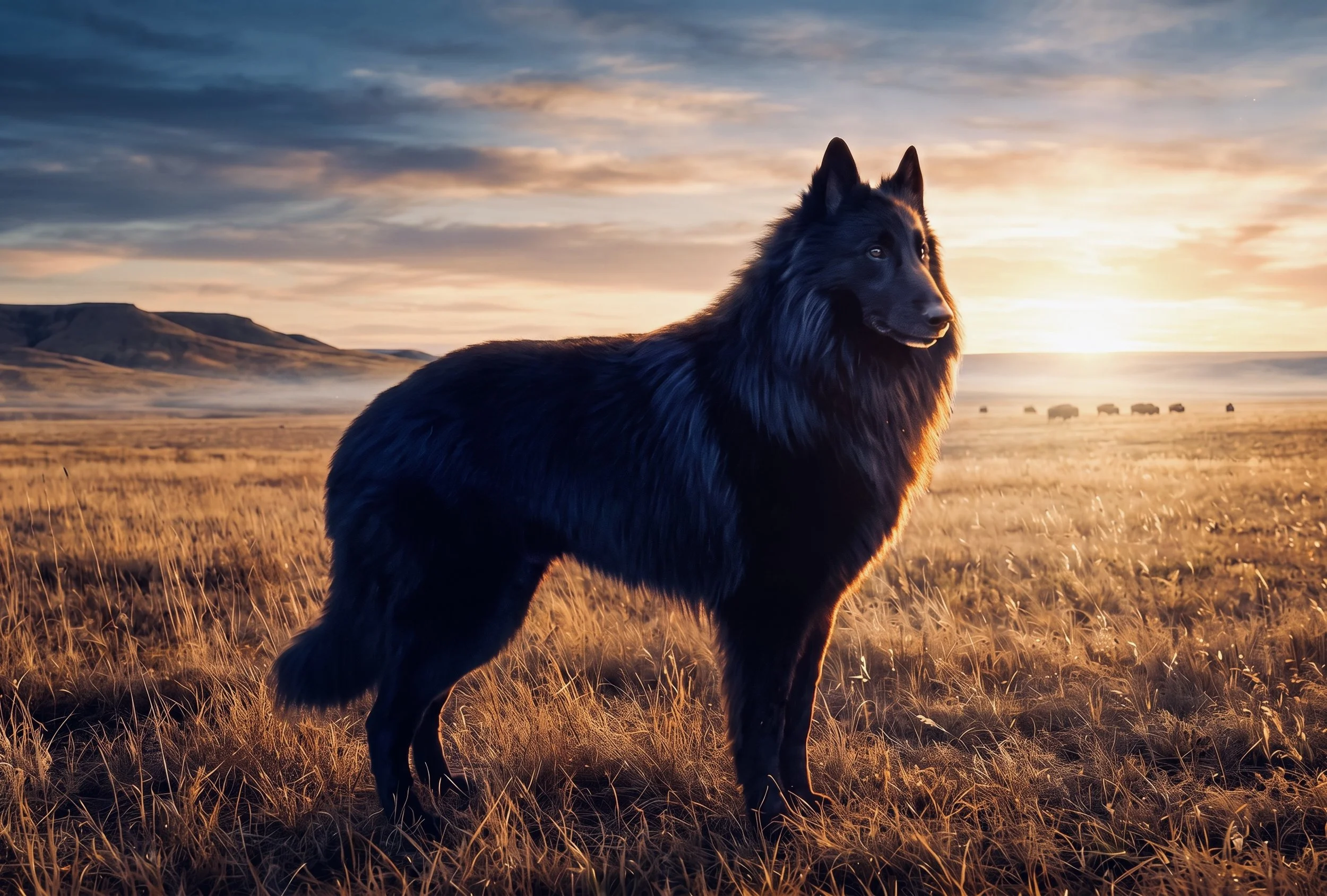 Hero picture of Matteo. AI generated background, real picture of 🐶