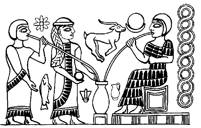 Ninkasi, Mesopotamian goddess of the brew (we won't hold it against her that she drinks her beer with a straw). 
