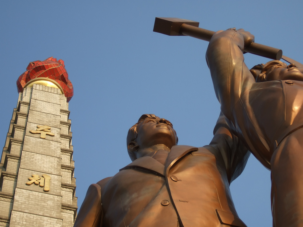 The Juche tower in Pyongyang, DPRK. 