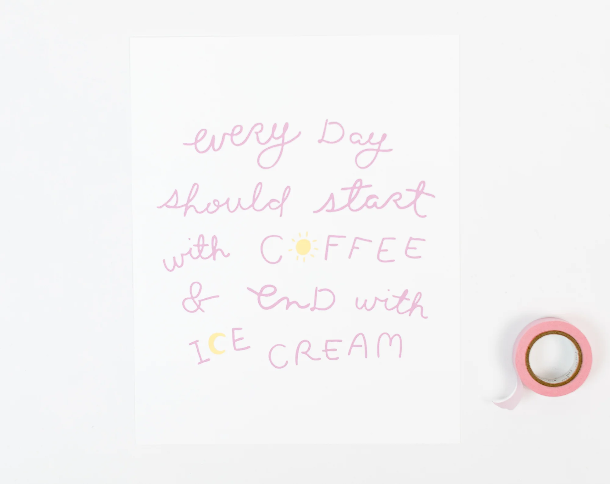 coffee & ice cream art print, 8x10