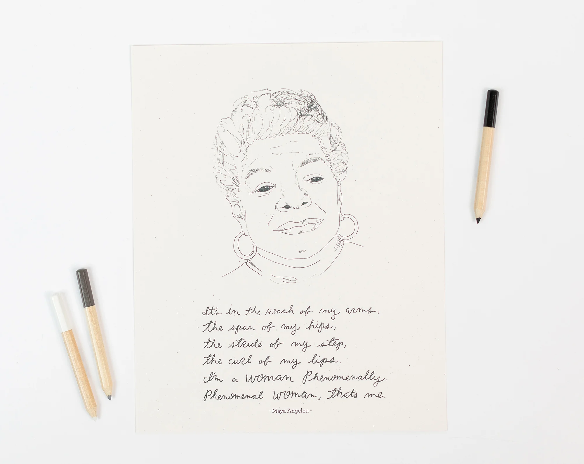 Maya Angelou art print, 8x10