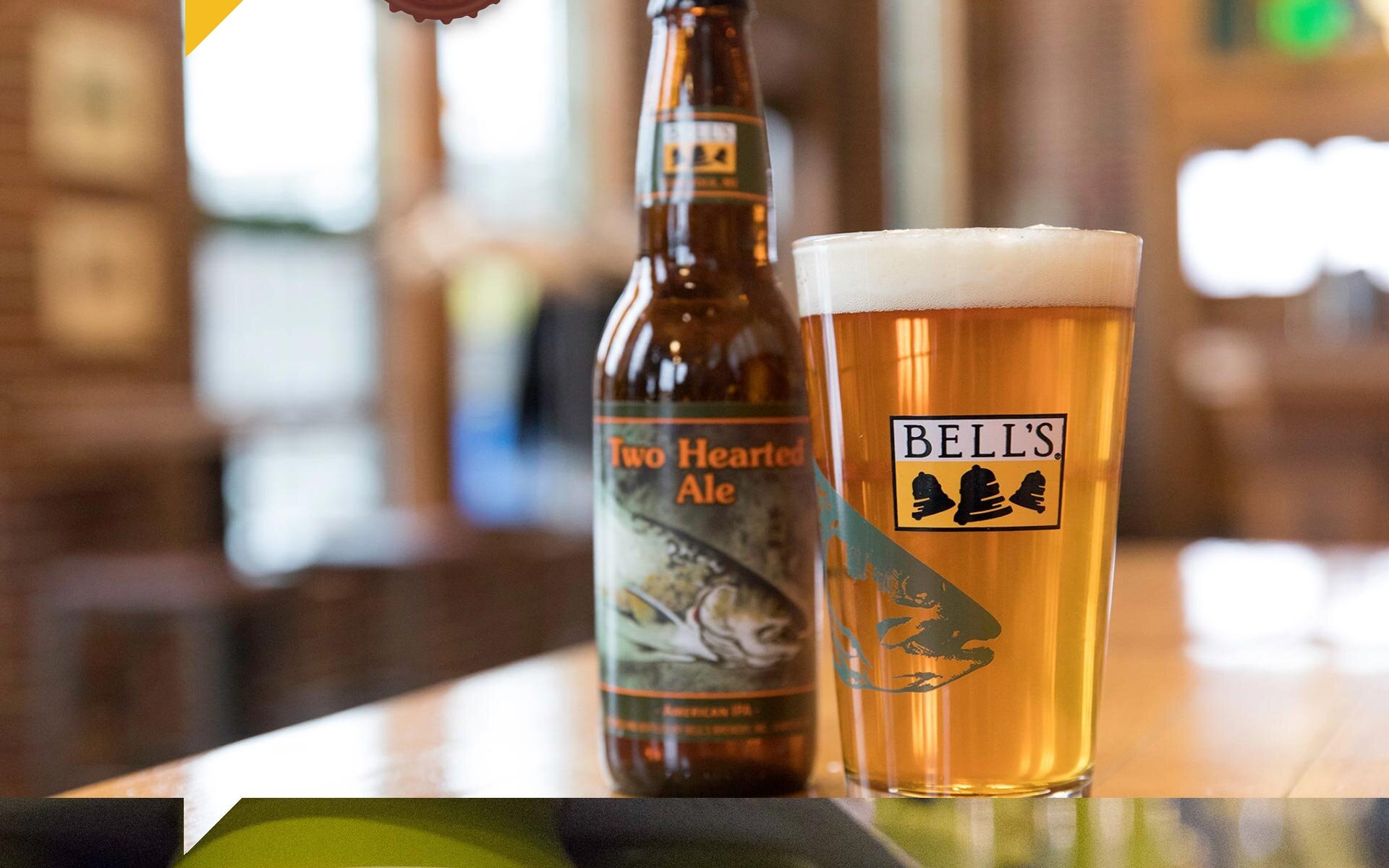  Image of Two Hearted Ale bottle and branded pint glass 