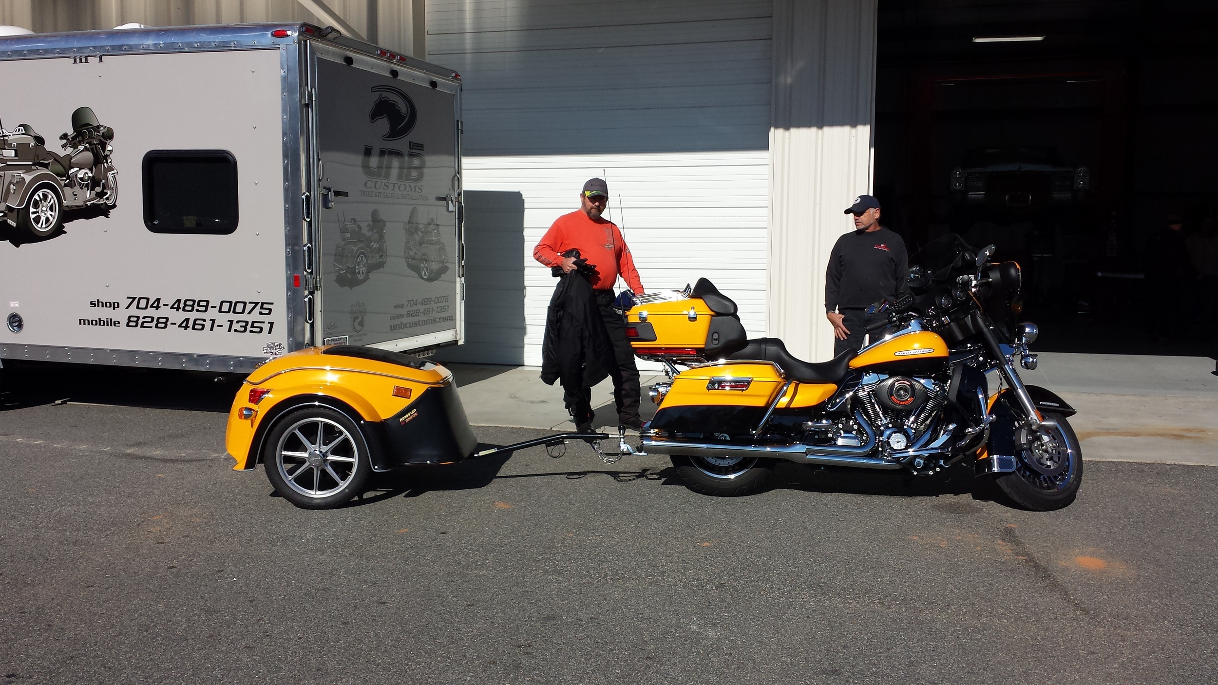 Motorcycle trailer painted to match