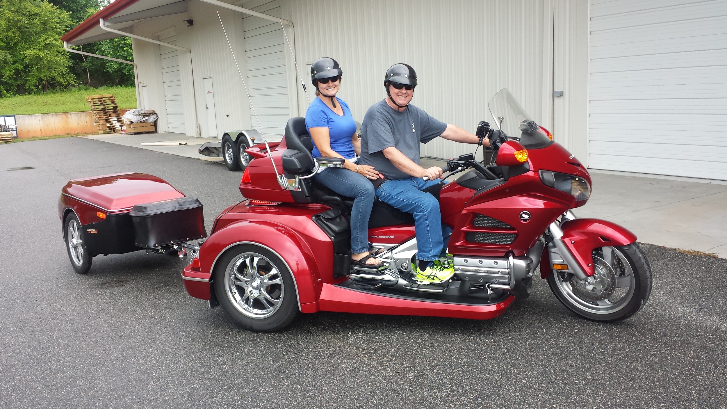 Jim with his Goldwing trike and trailer