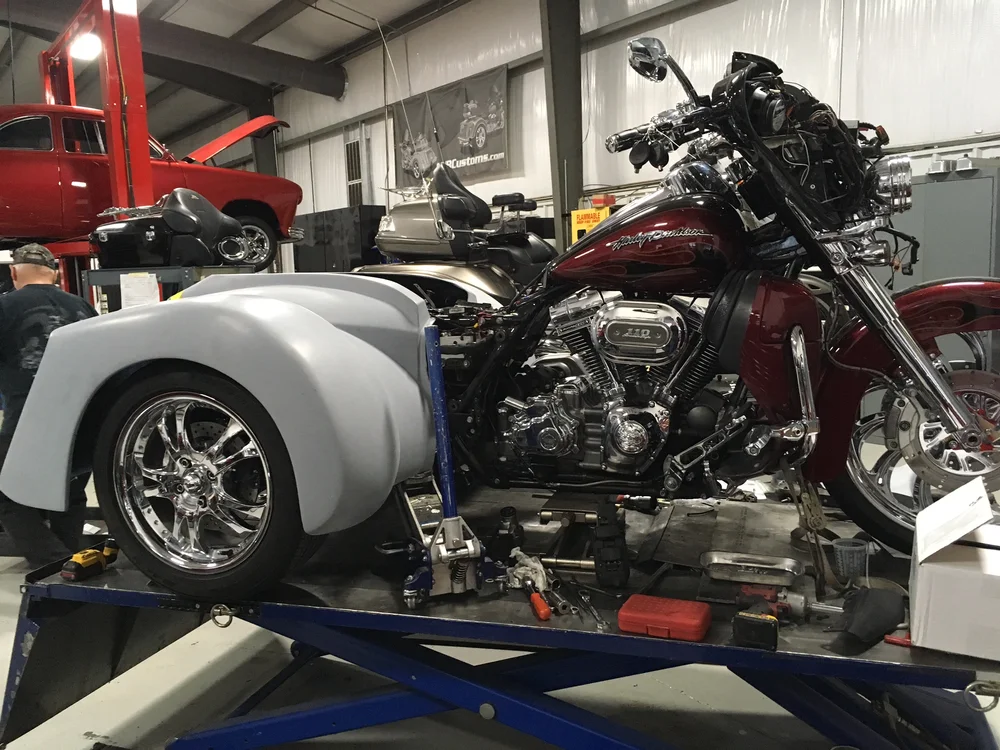 custom harley trike installation
