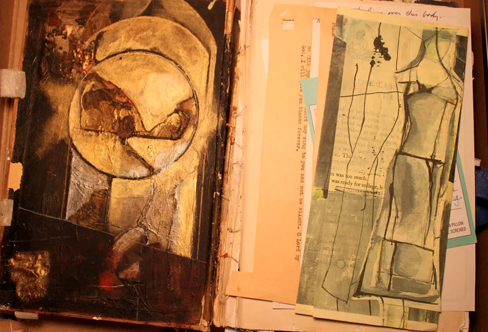 I painted the inside cover of the book sometime around 1999. I have several fashion design and other sketches in the beginning of the book.