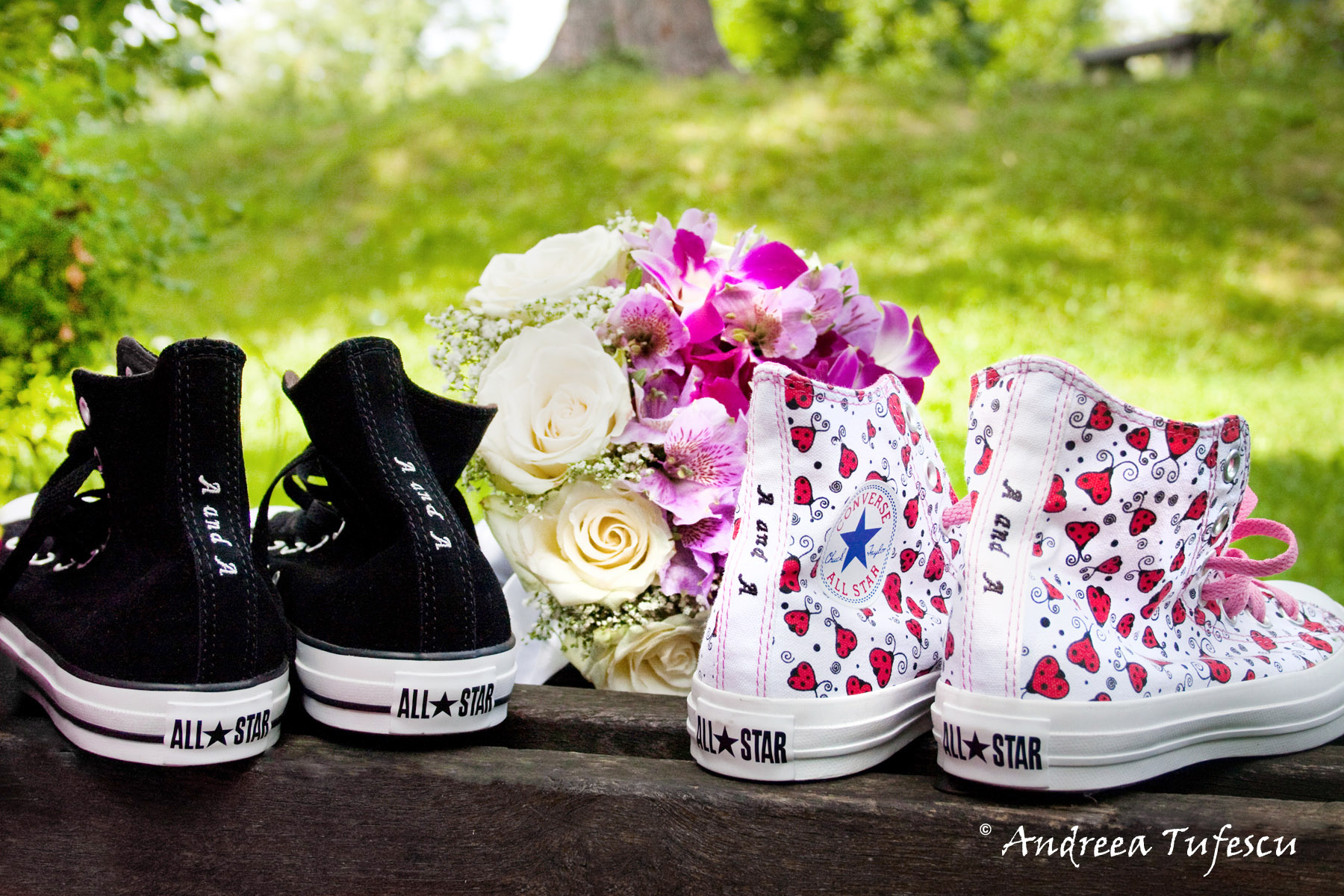 Alternative Wedding Details customised shoes A &amp; A