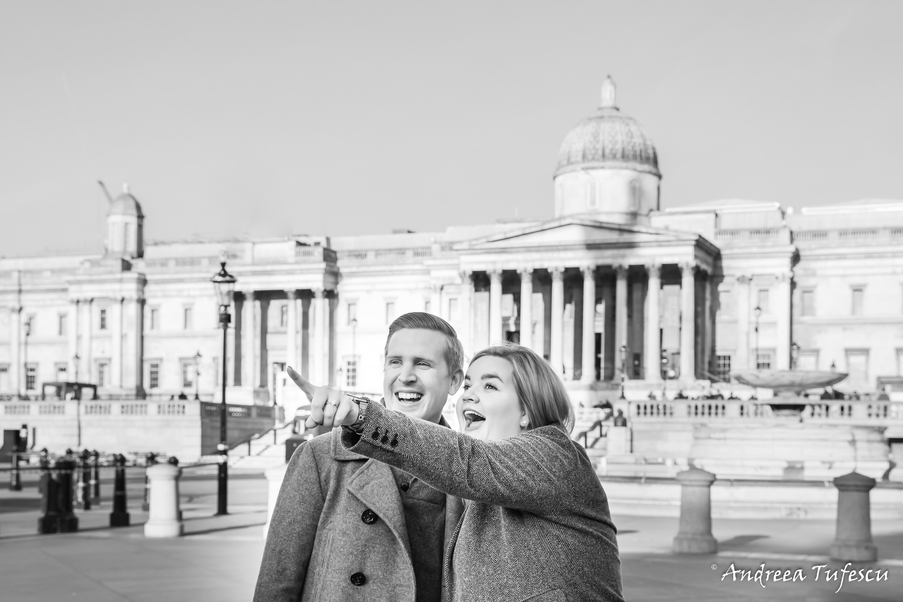 Engagement Photoshoot Central London Trafalgar Square L &amp; A