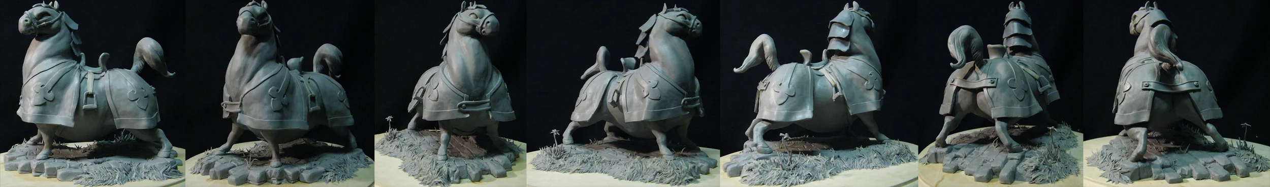 Polymer clay. War horse. Design and sculpt by myself.