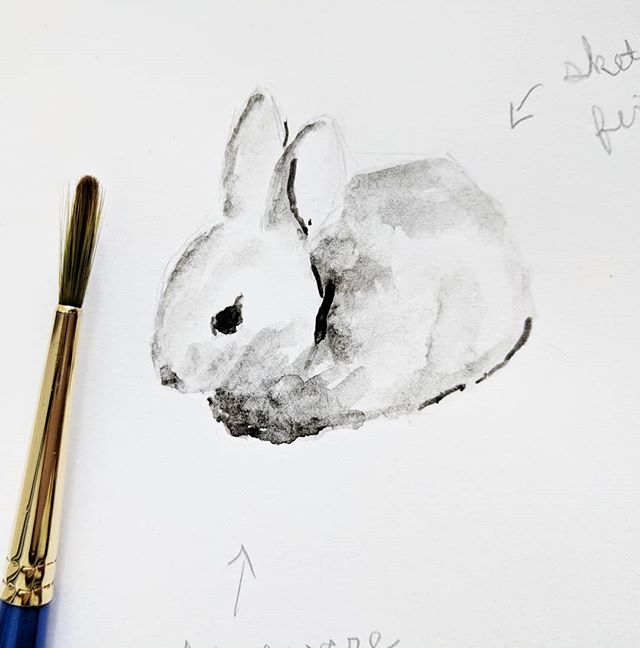 A day late posting for #inktober but here it is 😊 Inky Bunny (with notes)
.
.
.
#inktober2018 #animalillustration #animalpainting #artistsoninstagram #monochrome #bunny #forestanimals
