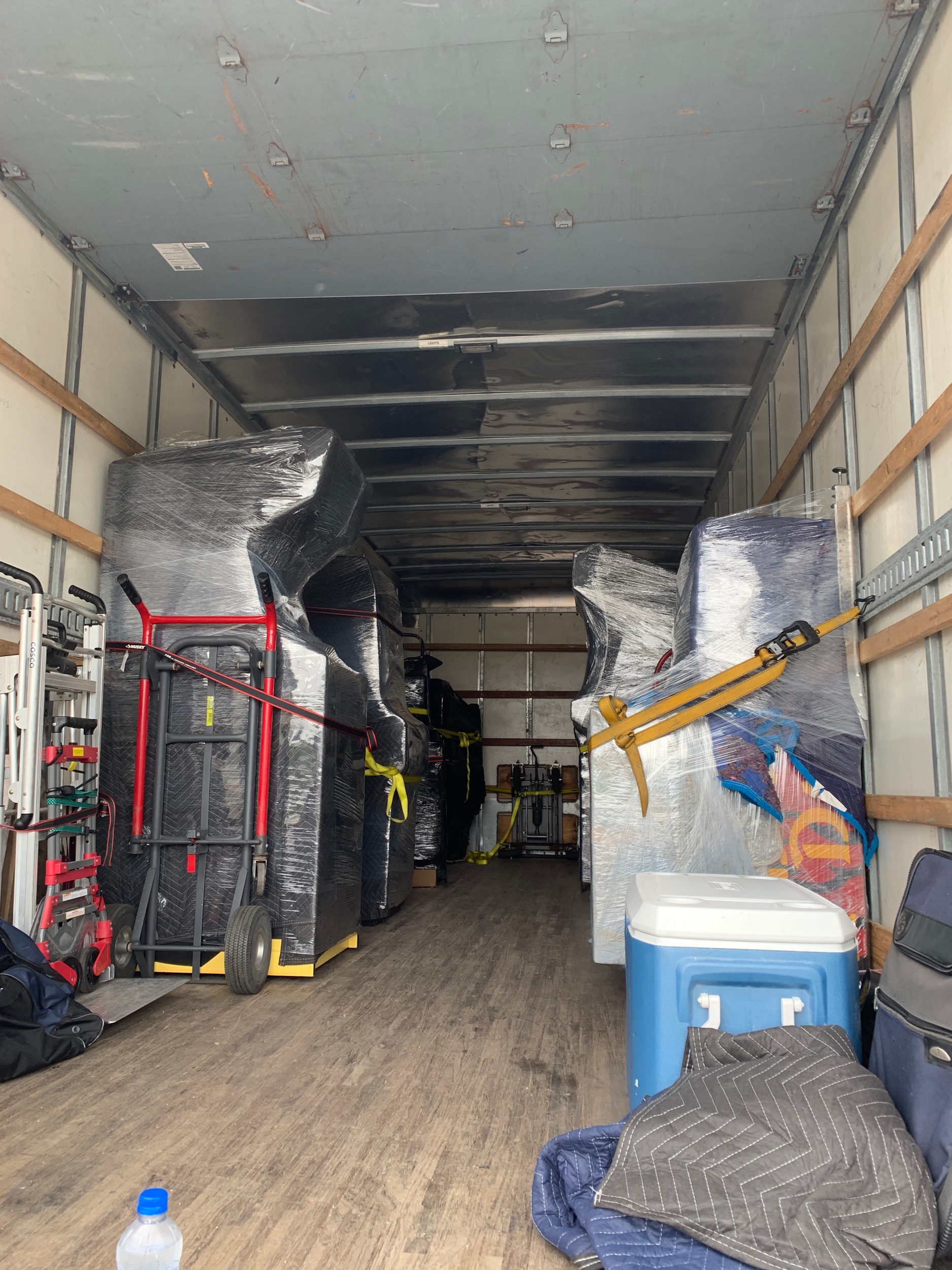 6 or so hours later, 9 games, 4 hand-trucks, a mars-rover & sundries are secured on the new truck and ready to roll!
